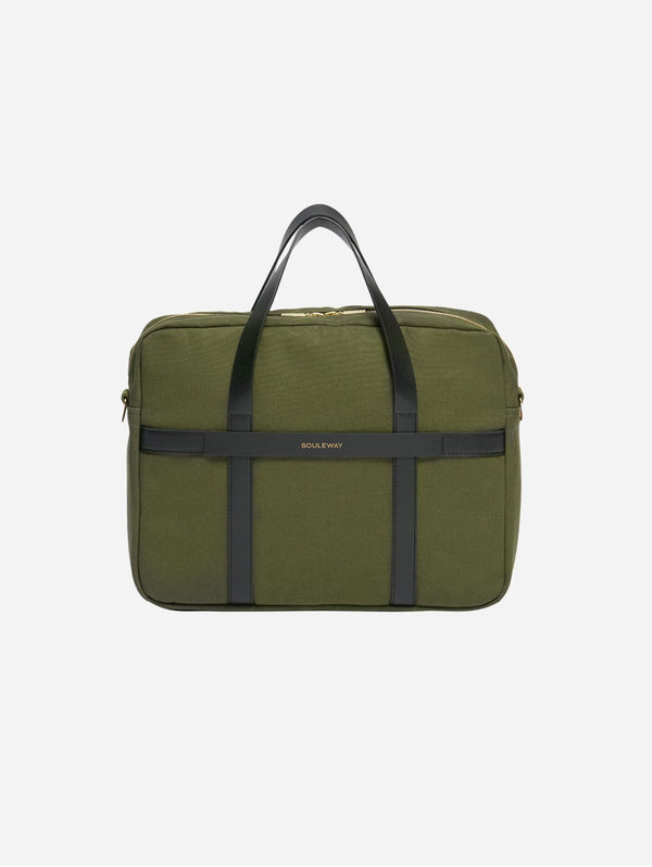 Souleway Natural Cotton Canvas Laptop Bag | Dark Olive Dark Olive