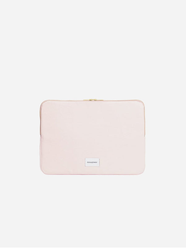Souleway Natural Cotton Canvas Laptop Sleeve | Blush Pink Blush Pink