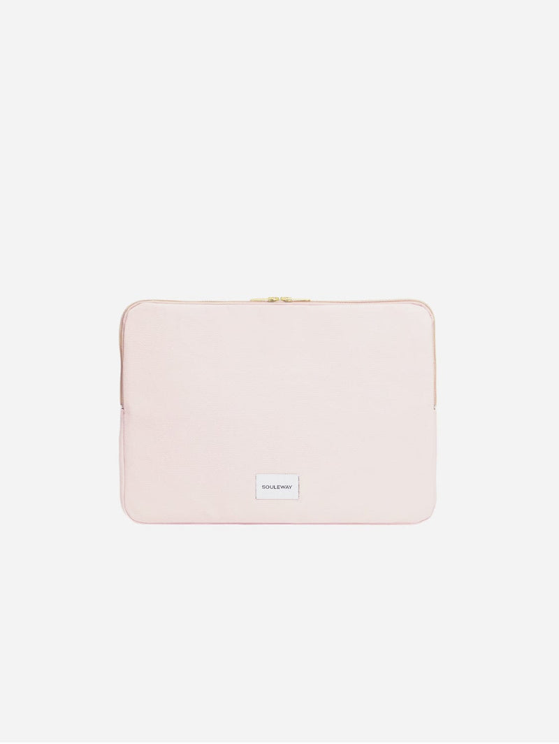 Souleway Natural Cotton Canvas Laptop Sleeve | Blush Pink Blush Pink