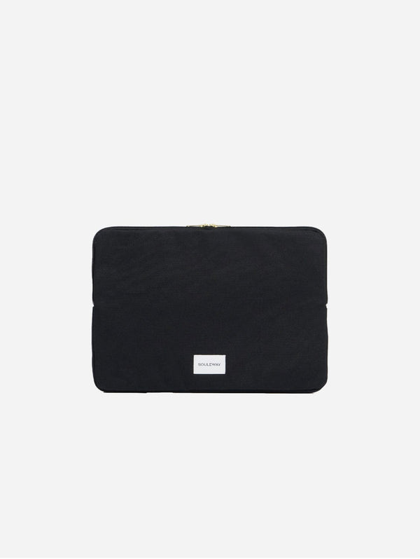 Souleway Natural Cotton Canvas Laptop Sleeve | Night Black Night Black