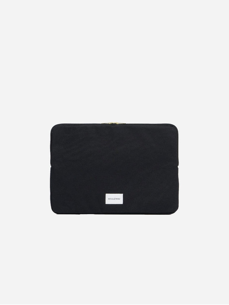 Souleway Natural Cotton Canvas Laptop Sleeve | Night Black Night Black
