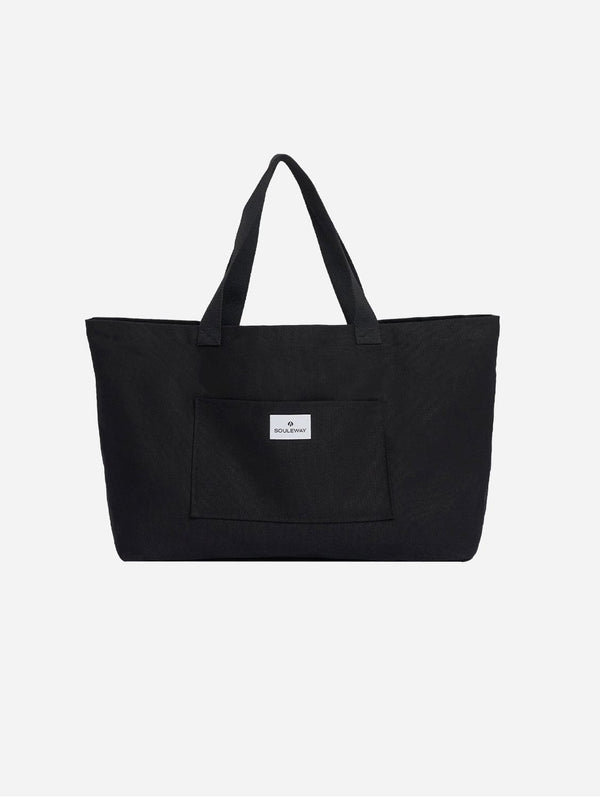 Souleway Natural Cotton Canvas Shopper | Black Black/Black