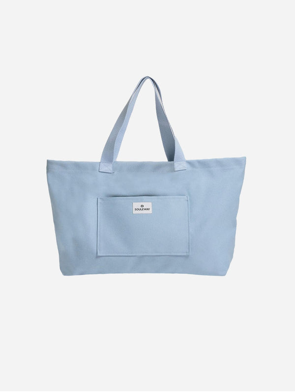 Souleway Natural Cotton Canvas Shopper | Dusty Blue Dusty Blue