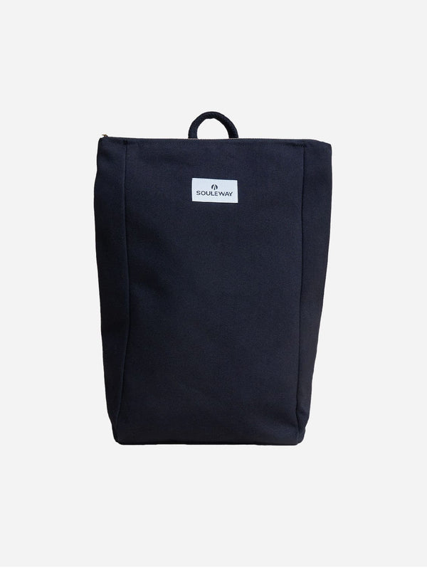 Souleway Natural Cotton Canvas Simple Backpack L | Night Black Night Black