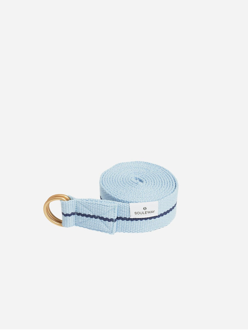 Souleway Natural Cotton Yoga Strap | Blue & Navy Blue/Navy