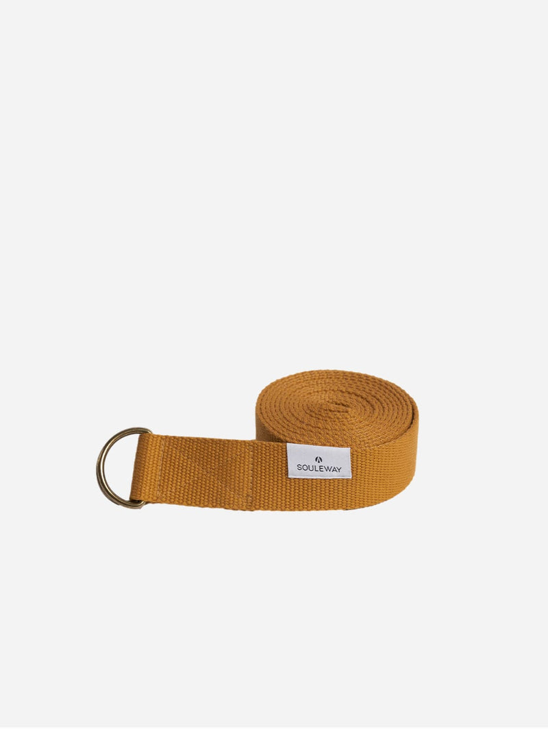 Souleway Natural Cotton Yoga Strap | Mustard Yellow Mustard Yellow