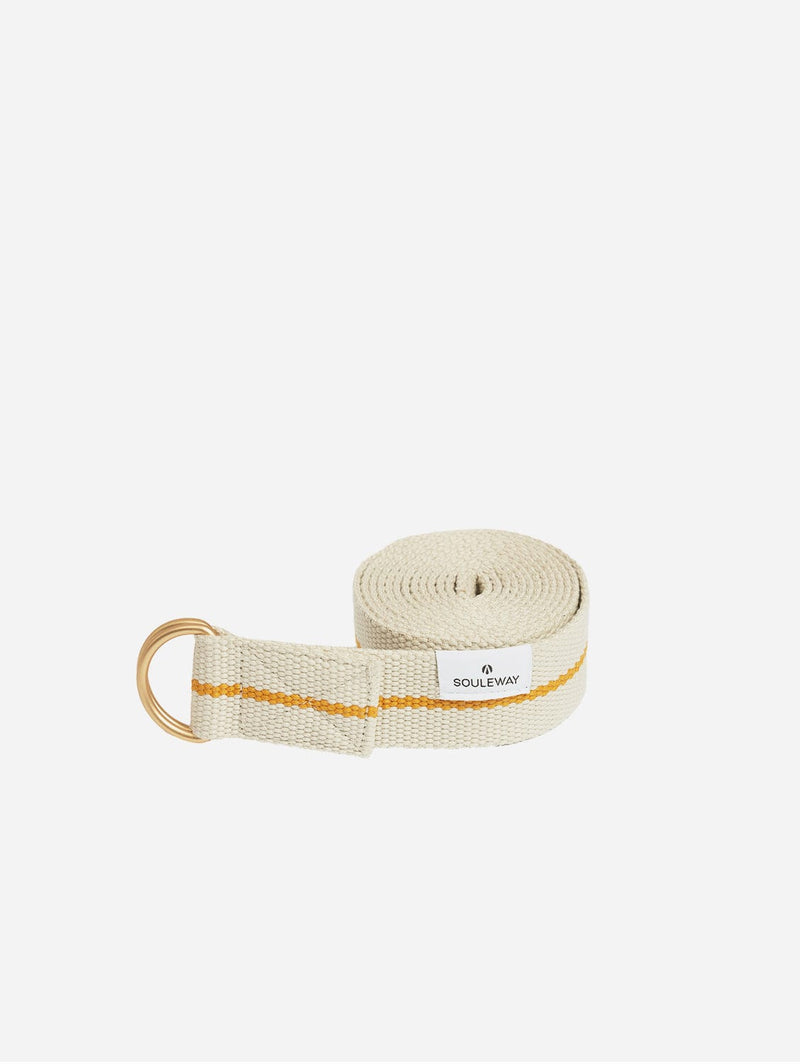 Souleway Natural Cotton Yoga Strap | Sand & Mustard Sand/Mustard