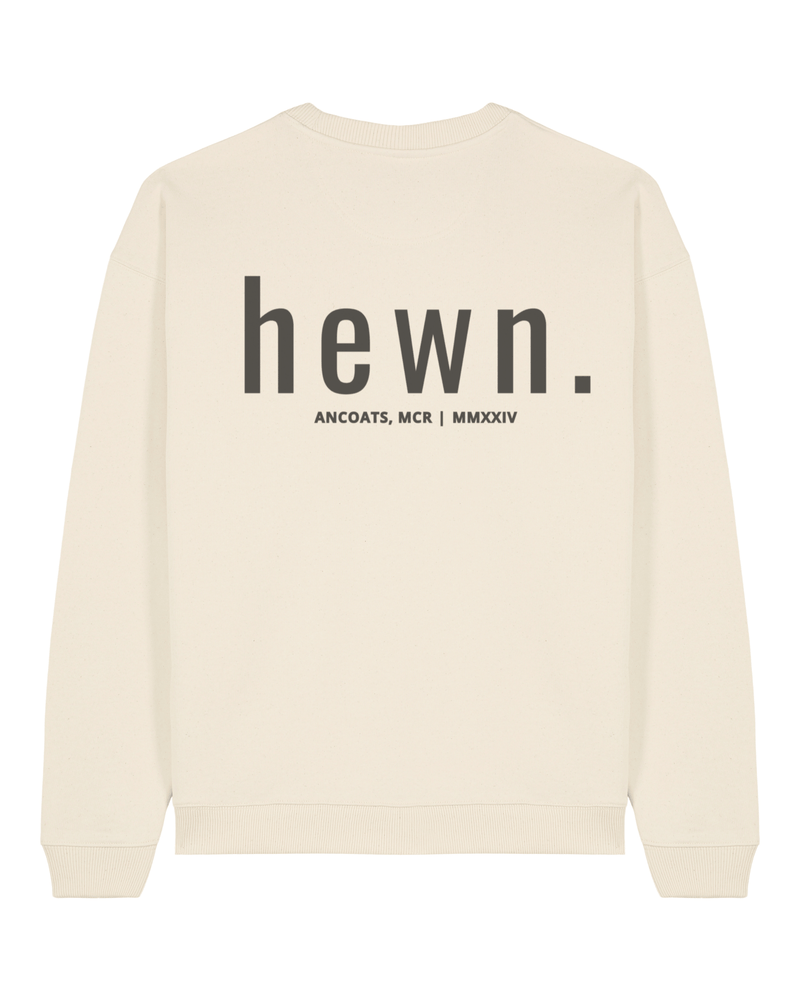 hewn. Mens Organic Cotton Signature Oversized Sweatshirt in Natural Cotton