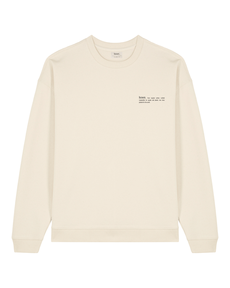 hewn. Mens Organic Cotton Signature Oversized Sweatshirt in Natural Cotton