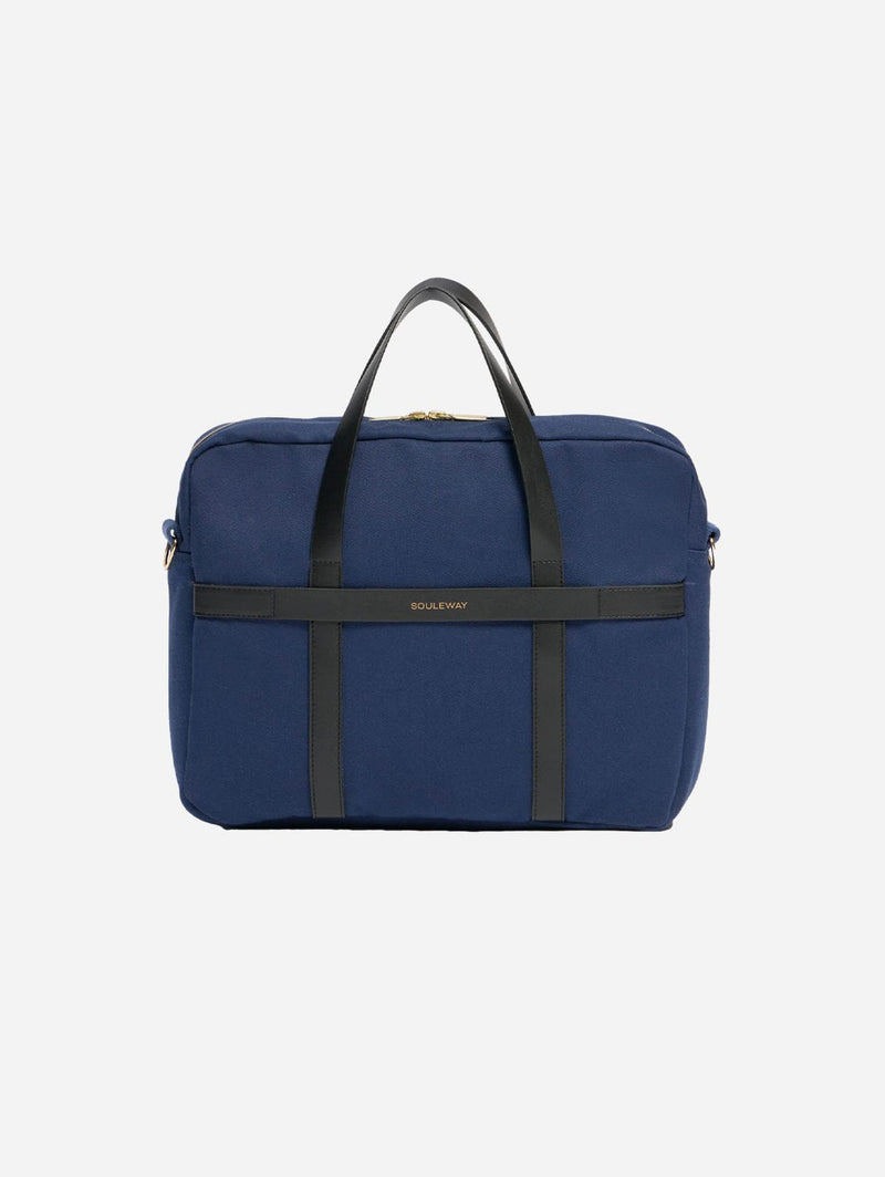 Souleway Natural Cotton Canvas Laptop Bag | Multiple Colours Navy Blue