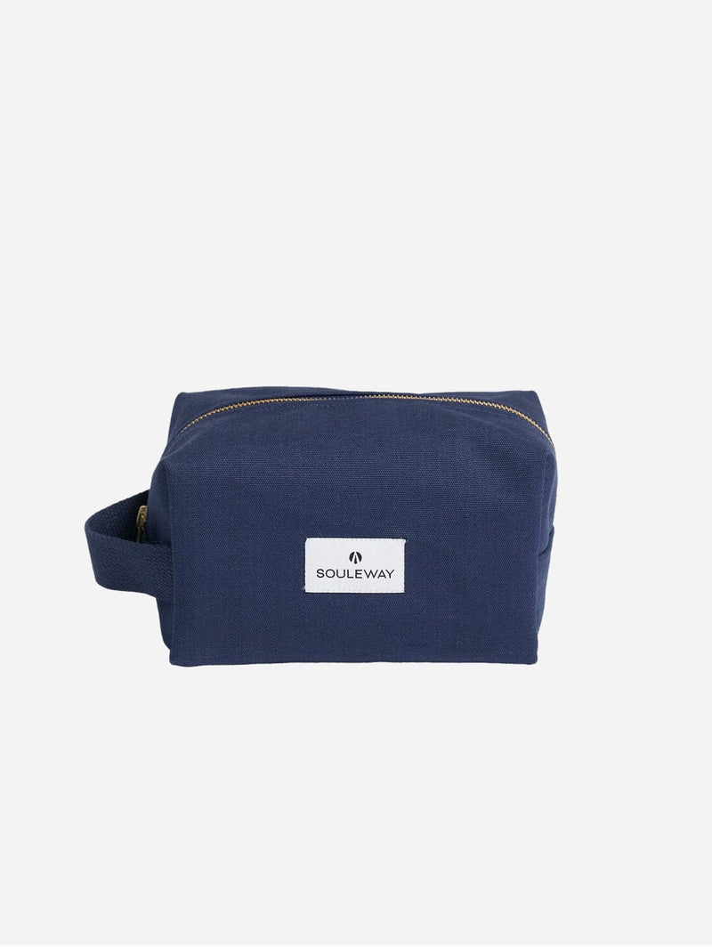 Souleway Natural Cotton Canvas Classic Washbag S | Navy Blue Navy Blue