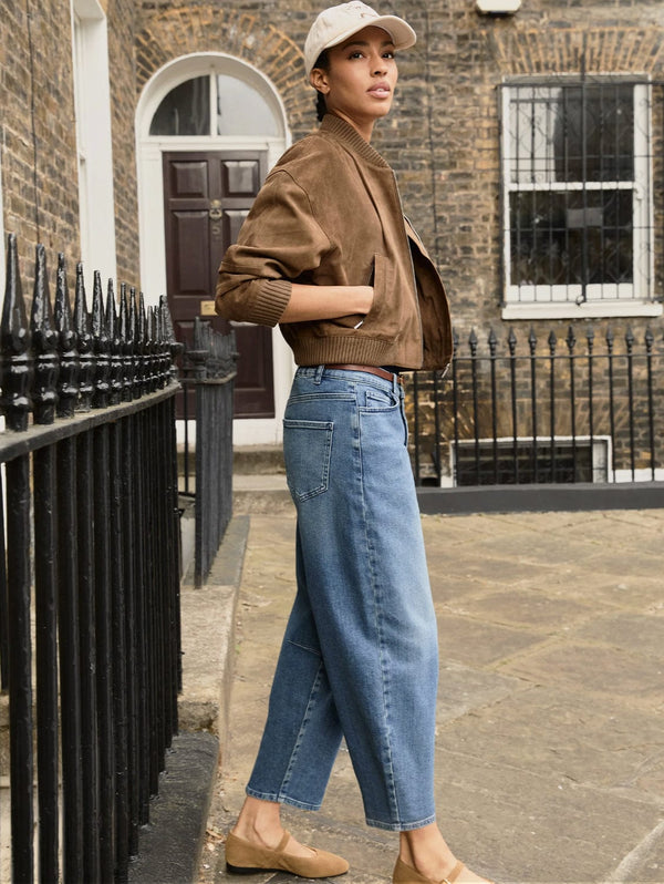 Baukjen Nixi Organic Cotton Stretch Denim Barrel Jeans | Vintage Wash