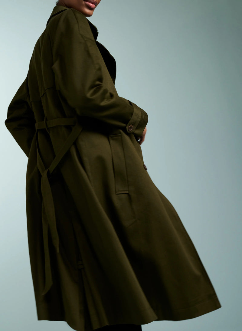 Marlee Organic Cotton Trench | Olive