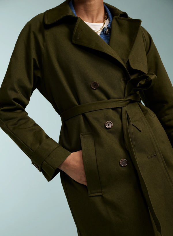 Marlee Organic Cotton Trench | Olive