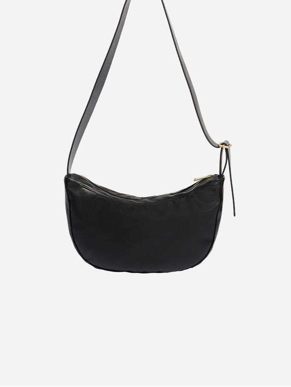 Souleway Oleatex Vegan Olive Leather Half Moon Bag S | Night Black Night Black