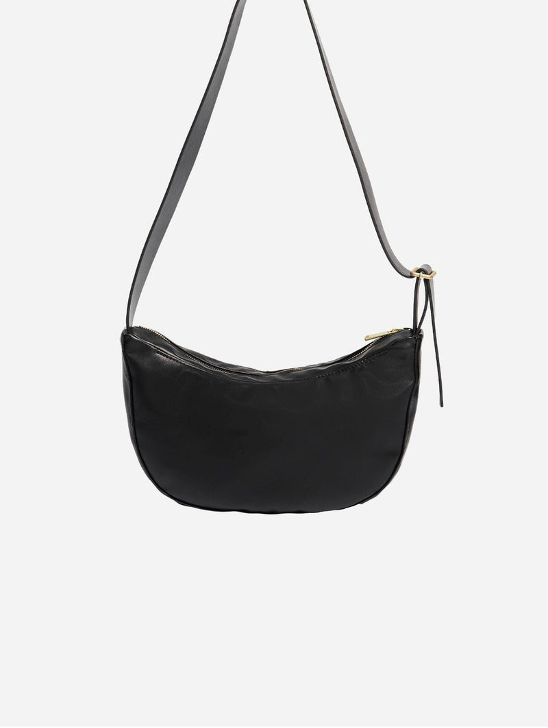 Souleway Oleatex Vegan Olive Leather Half Moon Bag S | Night Black Night Black