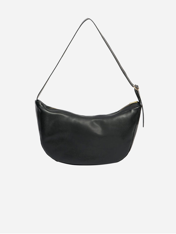 Souleway Oleatex Vegan Olive Leather Half Moon Bag | Night Black Night Black