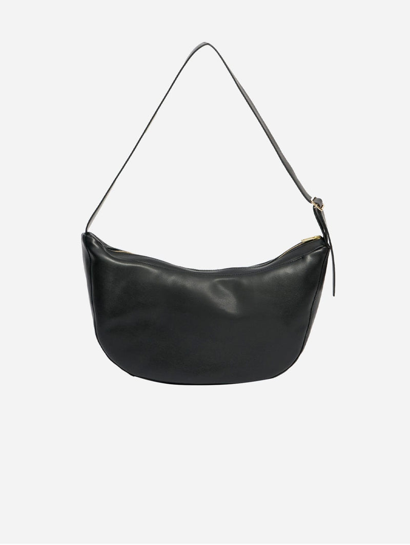 Souleway Oleatex Vegan Olive Leather Half Moon Bag | Night Black Night Black