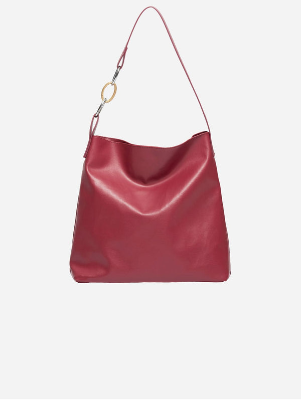 Souleway Oleatex Vegan Olive Leather Versatile Tote | Cherry Red Cherry Red