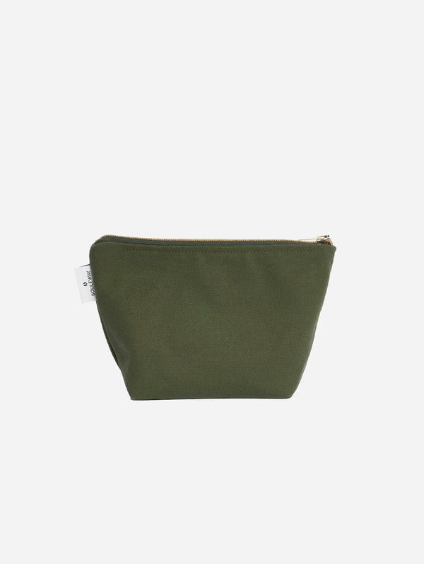 Souleway Natural Cotton Canvas Cosmetic Bag | Dark Olive Dark Olive