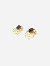 Immaculate Vegan - Rive Claire Ondine 24ct Gold Plated Stud Earrings | Black & Gold