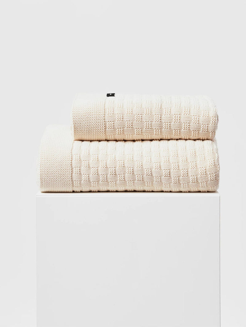 Mila.Vert Organic Cotton Knitted Blanket | Cream 95 x 130 cm