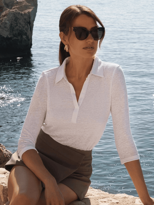 Lavender Hill Clothing Collared Linen T-Shirt | Multiple Colours