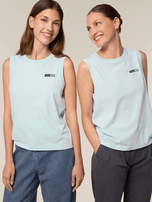 VEGAN Happy Stella Mia Tank T-Shirt | Multiple Colours Blue Ice / UK8 / EU36 / US4