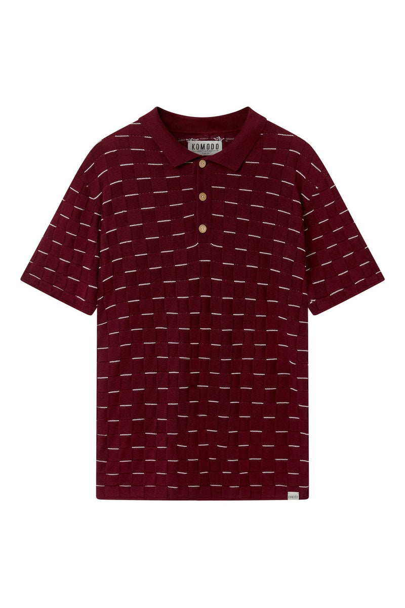 KOMODO PERRY - Cotton Tencel Knit Polo - Berry