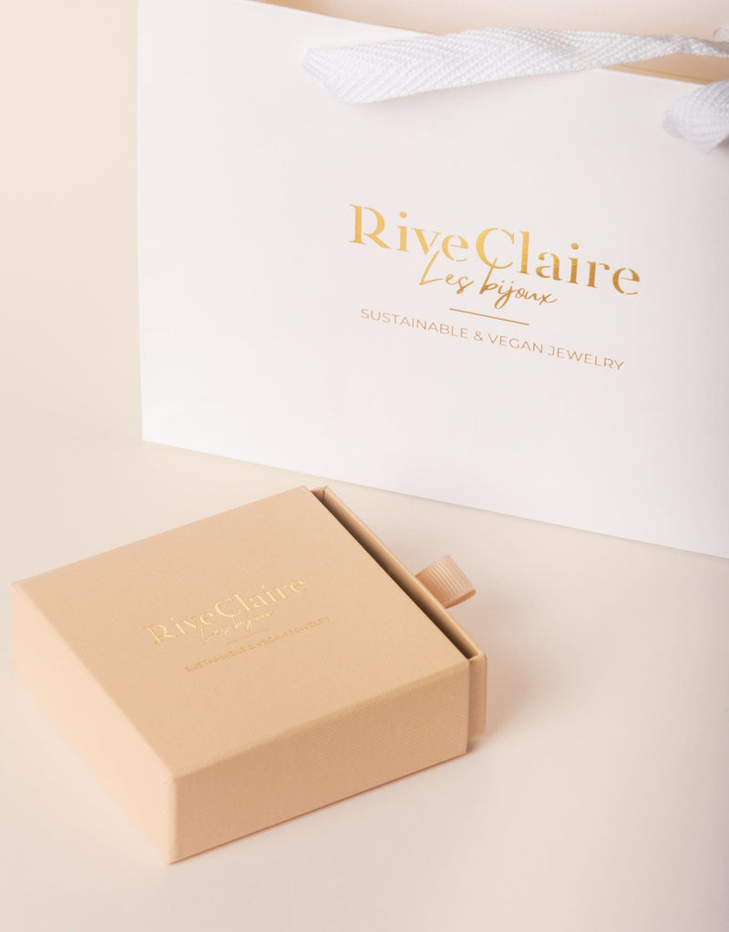 Rive Claire Charlotte 24ct Gold Plated Stud Earrings | Black & Gold