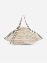 Immaculate Vegan - Stelar Penge Raffia Shoulder Bag | Black & Cream Stripe