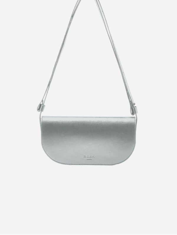 BEEN London Mini Millais Apple Leather Vegan Crossbody Bag | Silver Birch