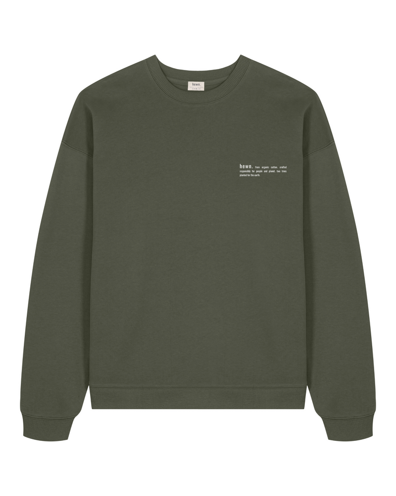 Women's Organic Cotton Signature Oversized Sweatshirt | Pine Green Khaki