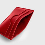 Immaculate Vegan - Oliver Co. London Premium Slim Apple Leather Vegan Cardholder | Chilli Red Chilli Red