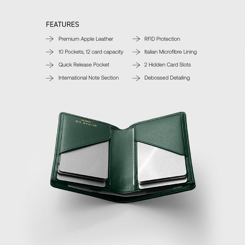 Oliver Co. London Premium Note Wallet (Forest Green) Forest Green