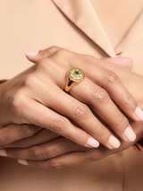 Immaculate Vegan - Under Her Eyes ASTRID RING <br> 18k Gold Plated - Malachite