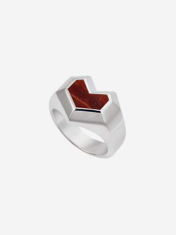 Under Her Eyes DARYL RING <br> Sterling Silver - Red Tiger Eye