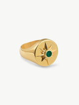 Immaculate Vegan - Under Her Eyes ASTRID RING <br> 18k Gold Plated - Malachite