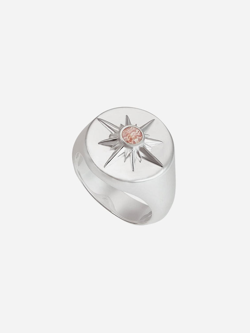 Under Her Eyes ASTRID RING <br> Sterling Silver - Pink Rhodochrosite