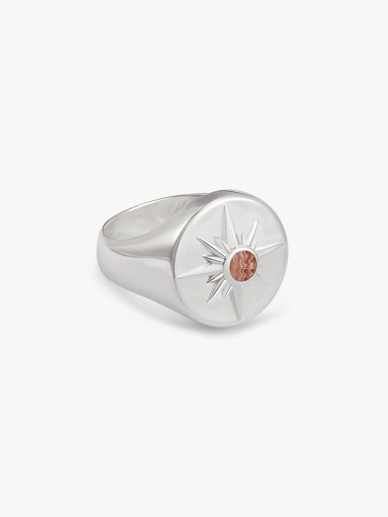 Under Her Eyes ASTRID RING <br> Sterling Silver - Pink Rhodochrosite