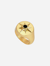 Immaculate Vegan - Under Her Eyes ASTRID RING <br> 18k Gold Plated - Onyx