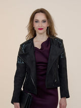 Immaculate Vegan - Eloquere Rockstar Vegan Suede Biker Jacket | Black