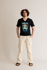 Immaculate Vegan - KOMODO ROOTS ROCKERS - Hemp V-Nack Tee by LIVITY Black