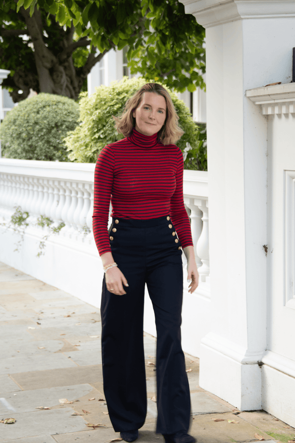 Lavender Hill Clothing Striped Cotton Roll Neck | Multiple Colours