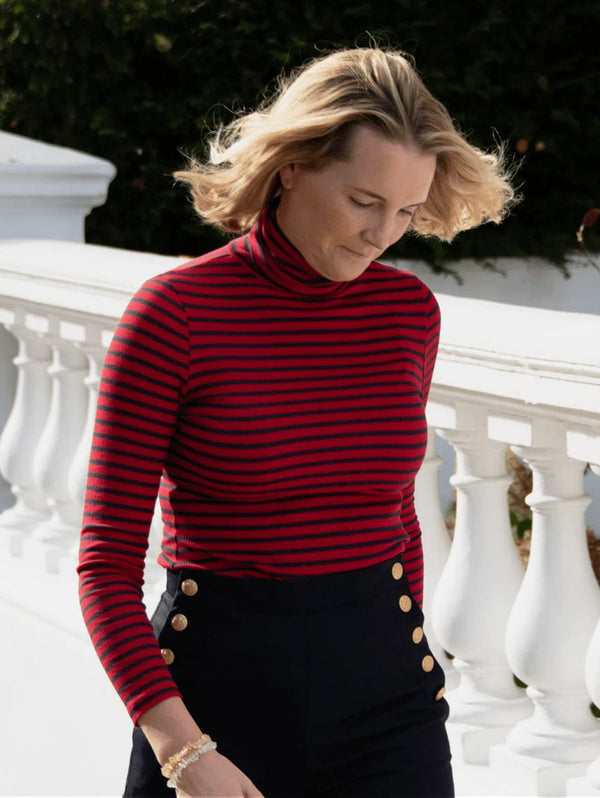 Lavender Hill Clothing Striped Cotton Roll Neck | Multiple Colours