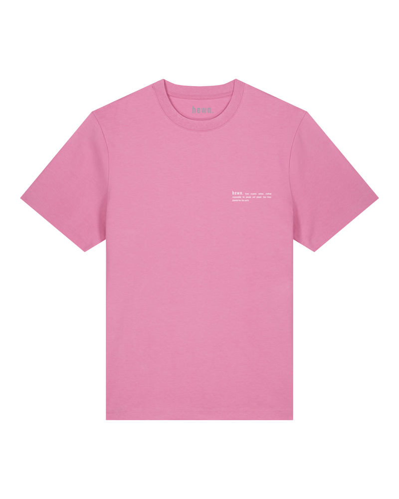 hewn. Mens Organic Cotton Relaxed-Fit T-shirt in Azalea Pink