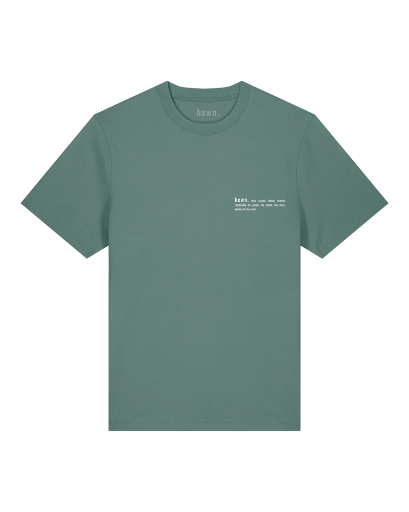 hewn. Womens Organic Cotton Relaxed-Fit T-shirt in Eucalyptus Green