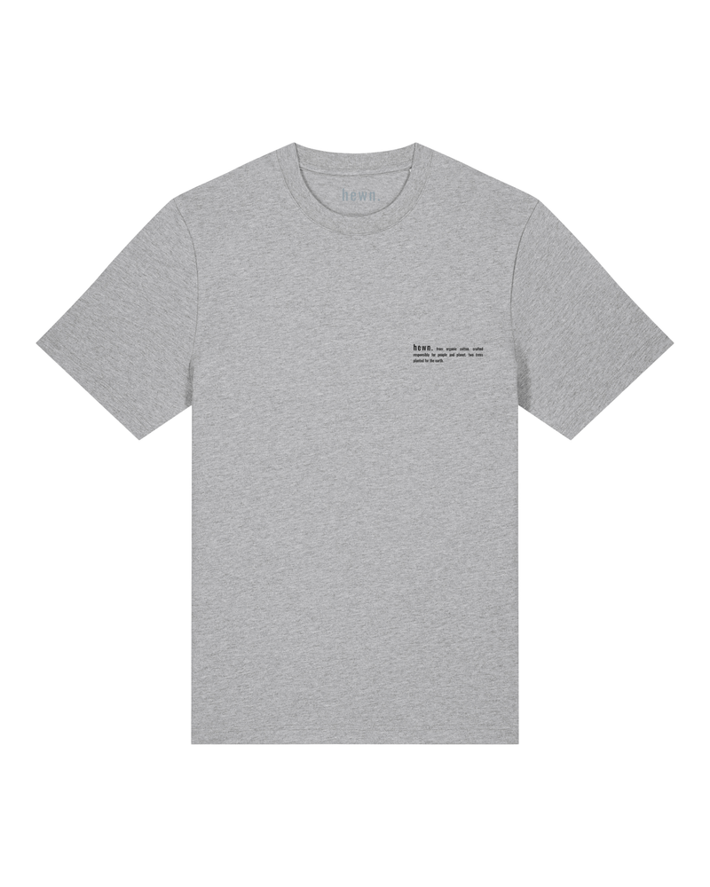 hewn. Womens Organic Cotton Relaxed-Fit T-shirt in Rock Grey Marl