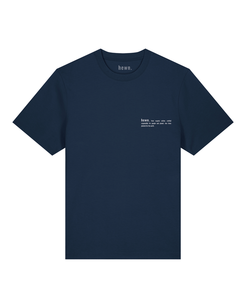 hewn. Womens Organic Cotton Relaxed-Fit T-shirt in Midnight Navy Blue