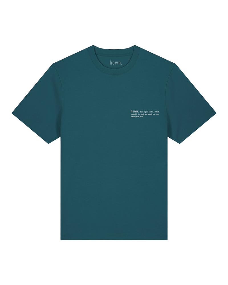 hewn. Womens Organic Cotton Relaxed-Fit T-shirt in Ocean Blue